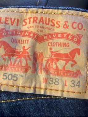 Levi's Men Straight Jeans in Dark Blue with Red Label
